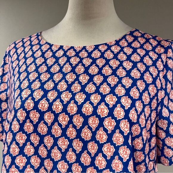 J.Crew Floral Paisley Print Short Sleeve straight cut loose fit Dress size 8 - Picture 2 of 12